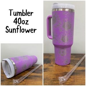 40oz Tumbler - Sunflower - Purple